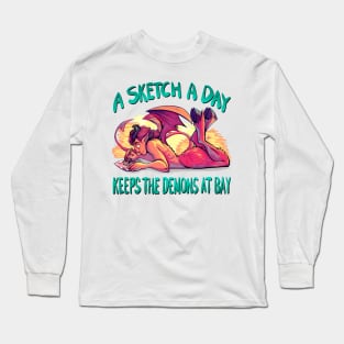 Chill Sketching Demon Long Sleeve T-Shirt